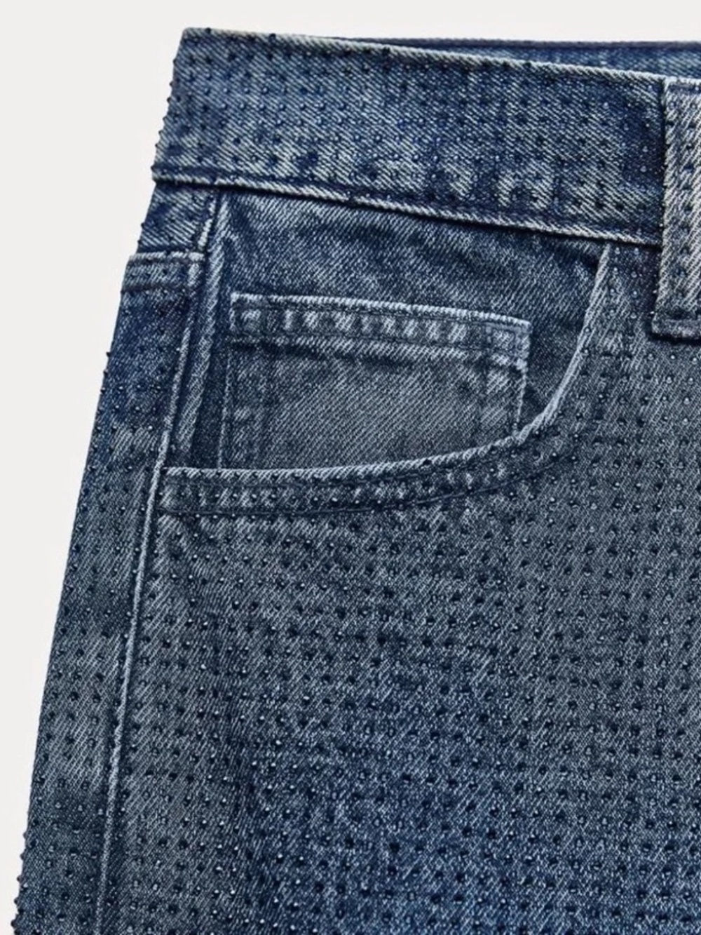 ZARA ZW COLLECTION RHINESTONE HIGH WAIST BOOTCUT STRAIGHT